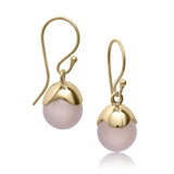Køb ByKjaergaard - Glory øreringe i 18 karat guldbelagt sølv med rosa kalcedon - Model: gleg1783rc hos Guldsmed Smeds