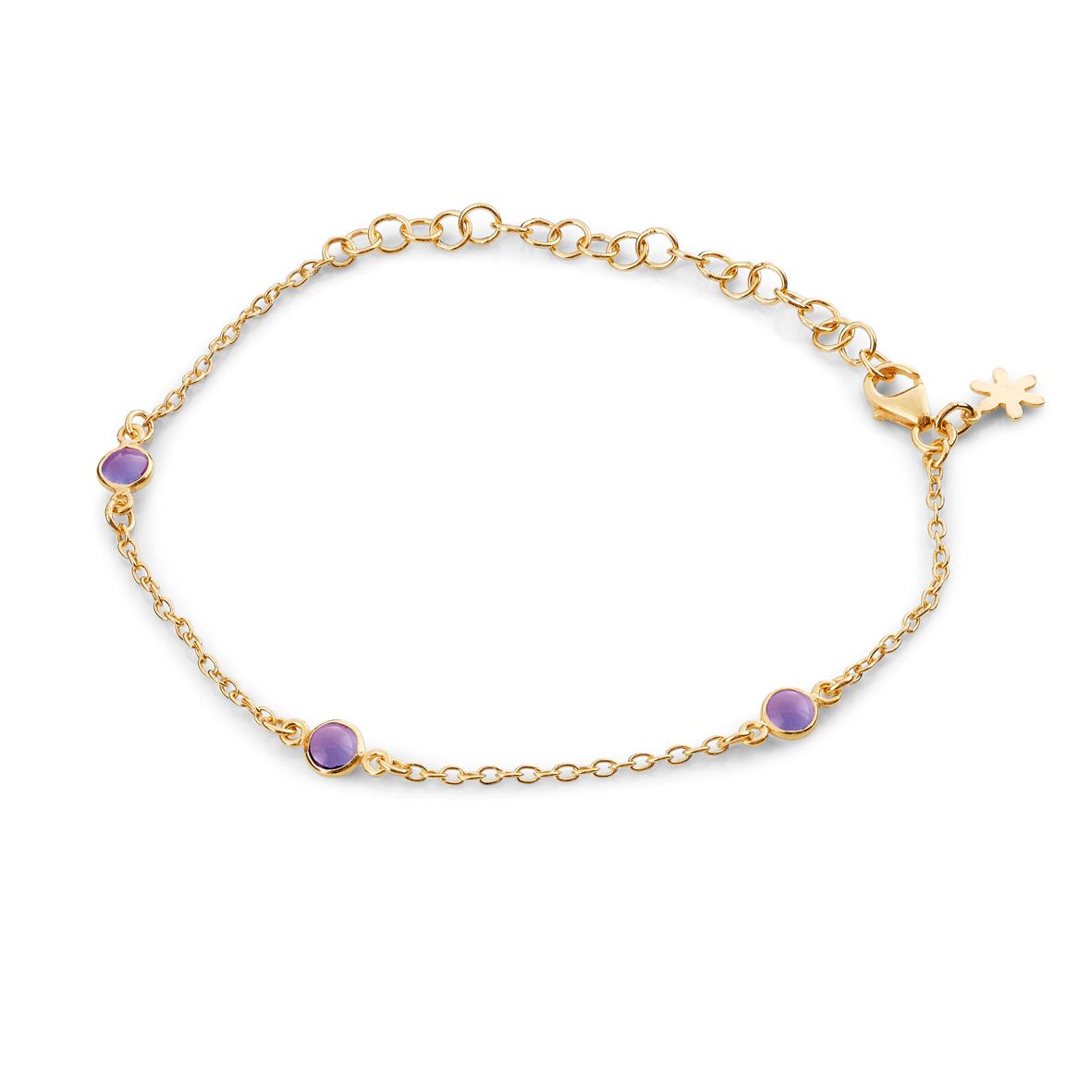 Køb Susanne Friis Bjørner - Armbånd med Amethyst, forgyldt - Modelnr.: SFB-1585-2-118 hos Guldsmed Smeds