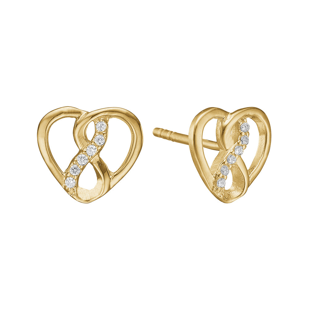 Køb Aagaard - Hjerte ørestik i 14 kt guld med diamanter f/c 14 x 0,005ct p1 - Model: 1671-G14-10 hos Guldsmed Smeds