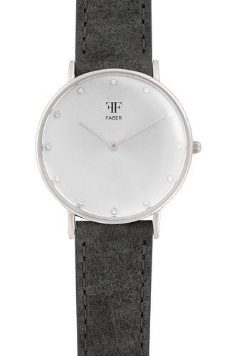Køb Faber Time - 36 mm stål ur, sølv urskive. - Modelnr.: F411SL hos Guldsmed Smeds