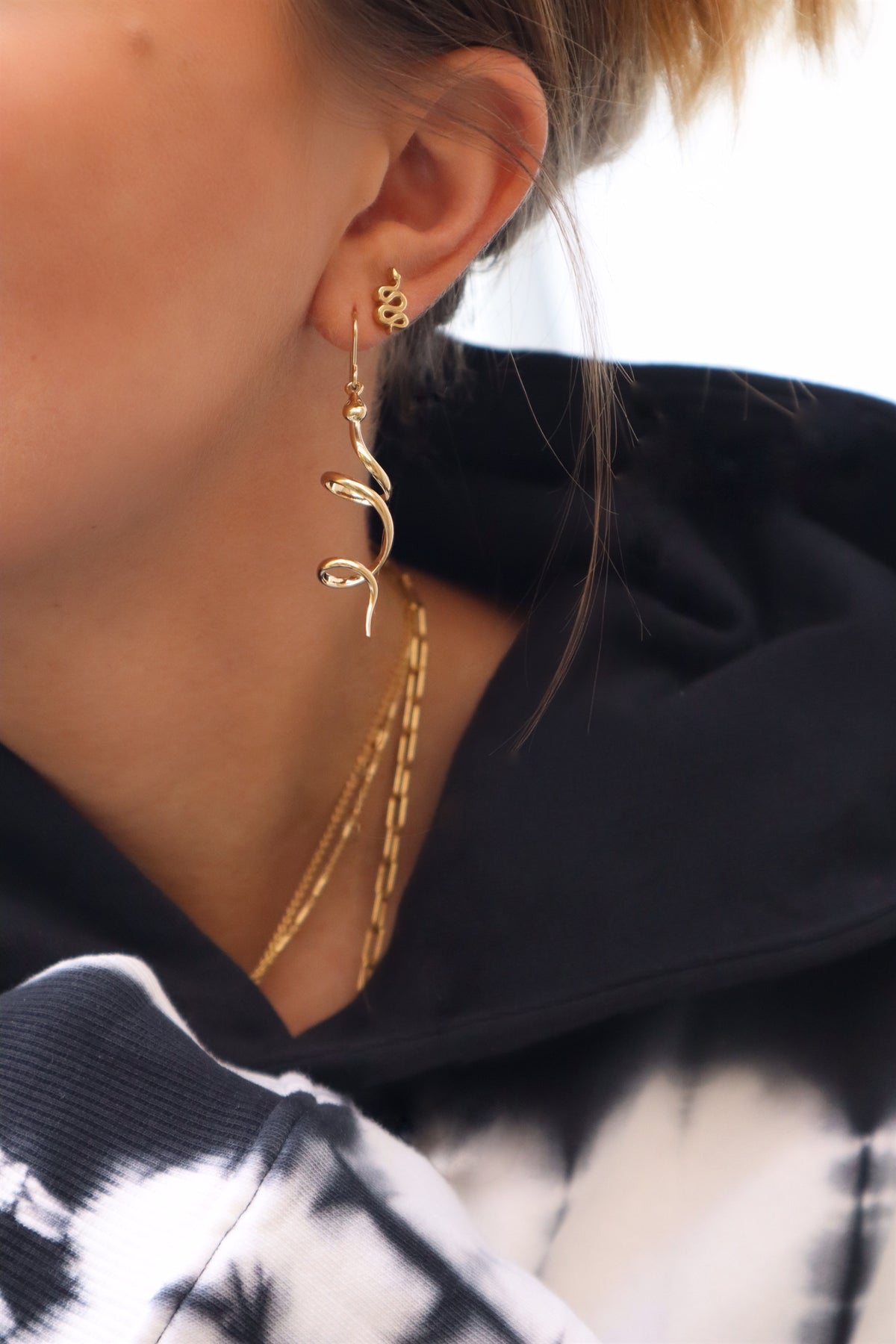 Jeberg Jewellery - Forgyldt Snake mini ørestik - Model: 50570