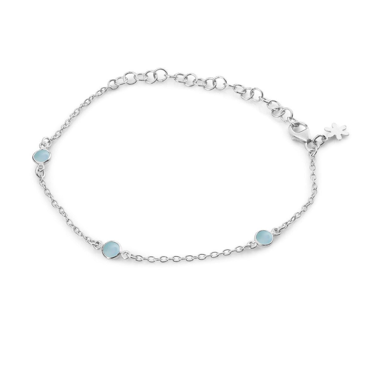 Køb Susanne Friis Bjørner - Armbånd med Lyseblå krystal, sølv - Modelnr.: SFB-1585-1-111 hos Guldsmed Smeds