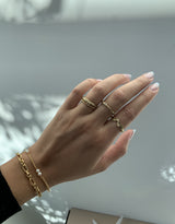 Jeberg Jewellery - Forgyldt LOVE EYE armbånd dobbelt perle  - Model: 7260-G