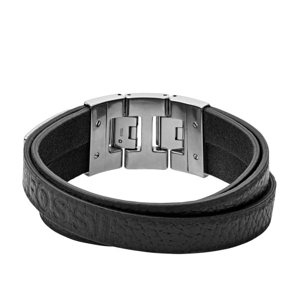 Køb Fossil - Sort læder herre armbånd - Modelnr.: JF03189040 hos Guldsmed Smeds