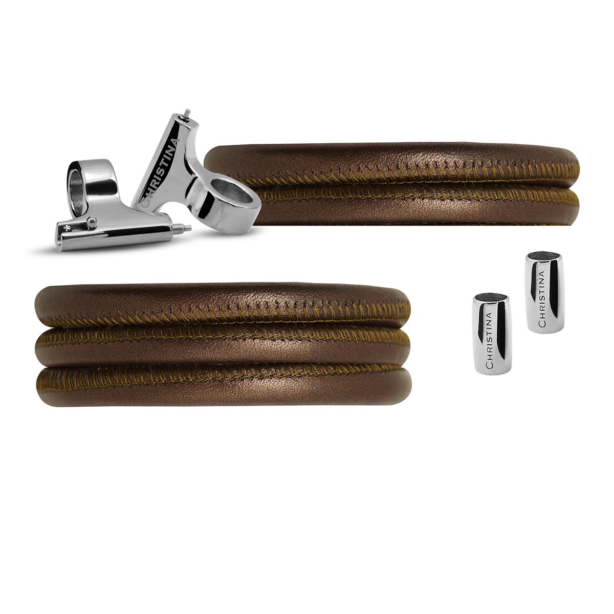 Køb Christina Jewelry & Watches - Watch cord set, bronce lædersæt til ur, 16mm eller 18mm - Modelnr.: 604-BR hos Guldsmed Smeds