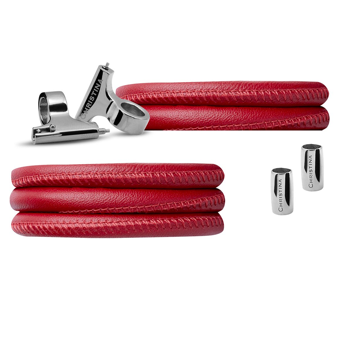 Køb Christina Jewelry & Watches - Watch cord set, Rød lædersæt til ur, 16mm eller 18mm - Modelnr.: 604-R hos Guldsmed Smeds
