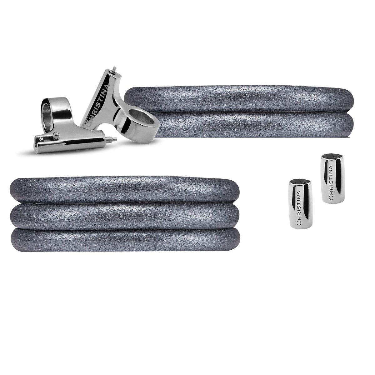 Køb Christina Jewelry & Watches - Watch cord set, Silver lædersæt til ur, 16mm eller 18mm - Modelnr.: 604-SI hos Guldsmed Smeds