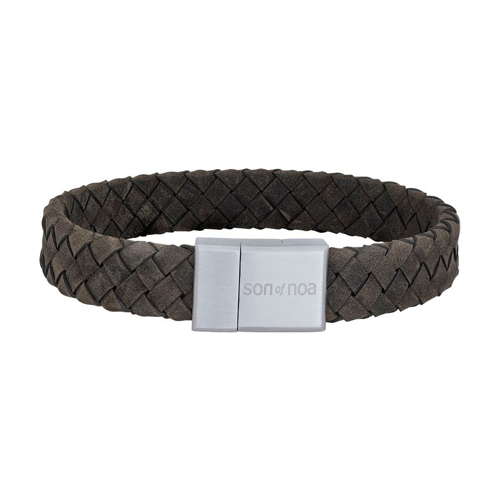 Køb Son of noa - SON bracelet black calf leather 21cm 12mm - Model: 897 014-GREY21 hos Guldsmed Smeds