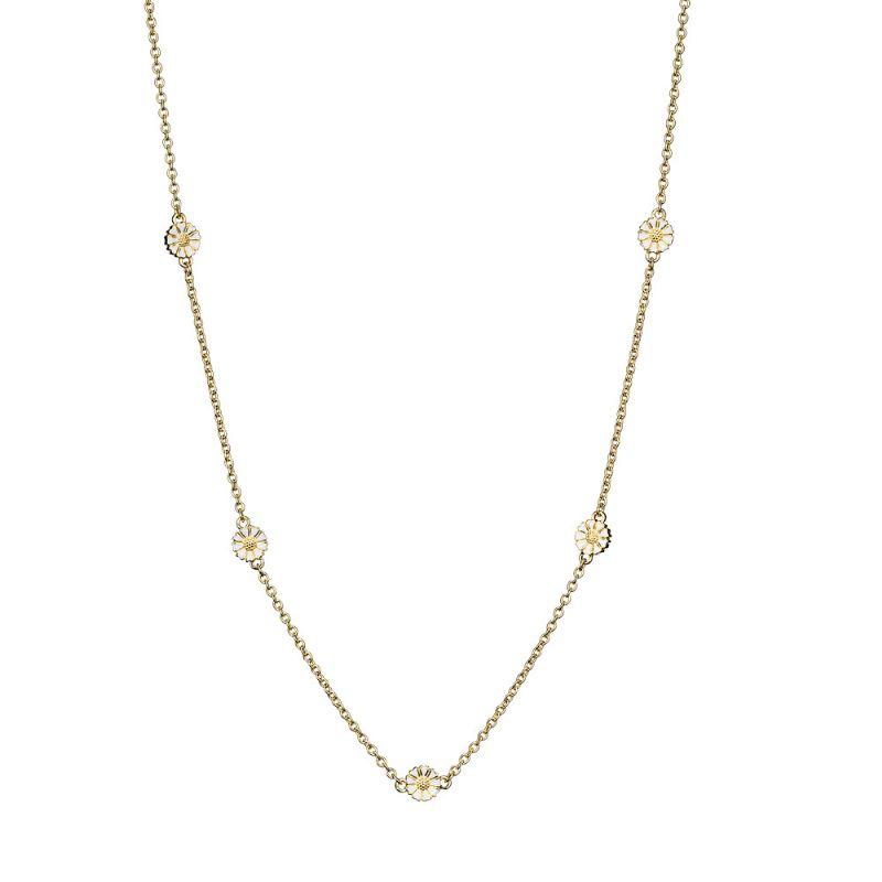 Køb Lund Copenhagen - Marguerit collier forgyldt med 5x7,5mm hvid emalje 45cm - Modelnr.: 90207045-M hos Guldsmed Smeds