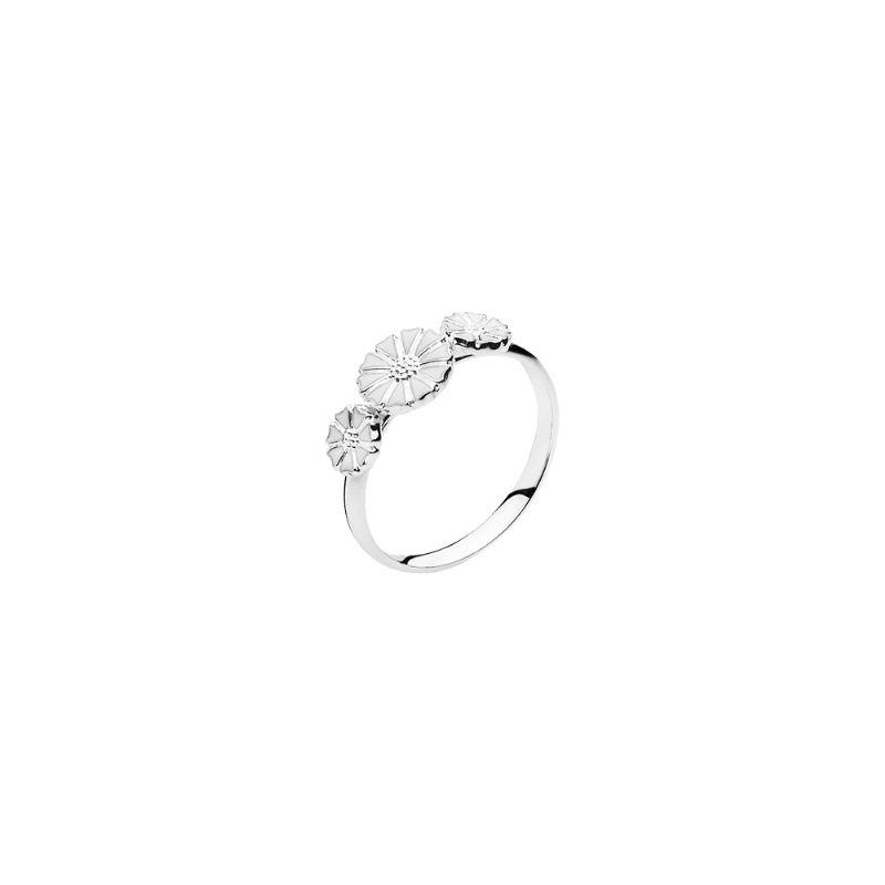 Køb Lund Copenhagen - Marguerit ring 1x7,5+2x5mm sølv - Modelnr.: 907075-3-H hos Guldsmed Smeds