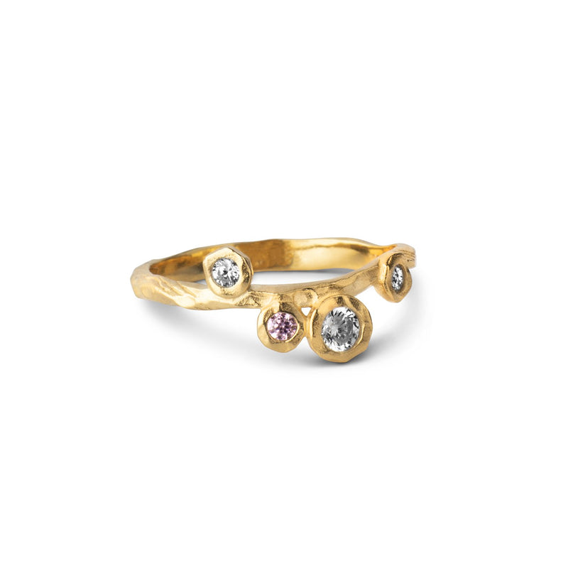 Køb Enamel - Forgyldt sølv ring, Rose m. zir - Model: R51GM hos Guldsmed Smeds