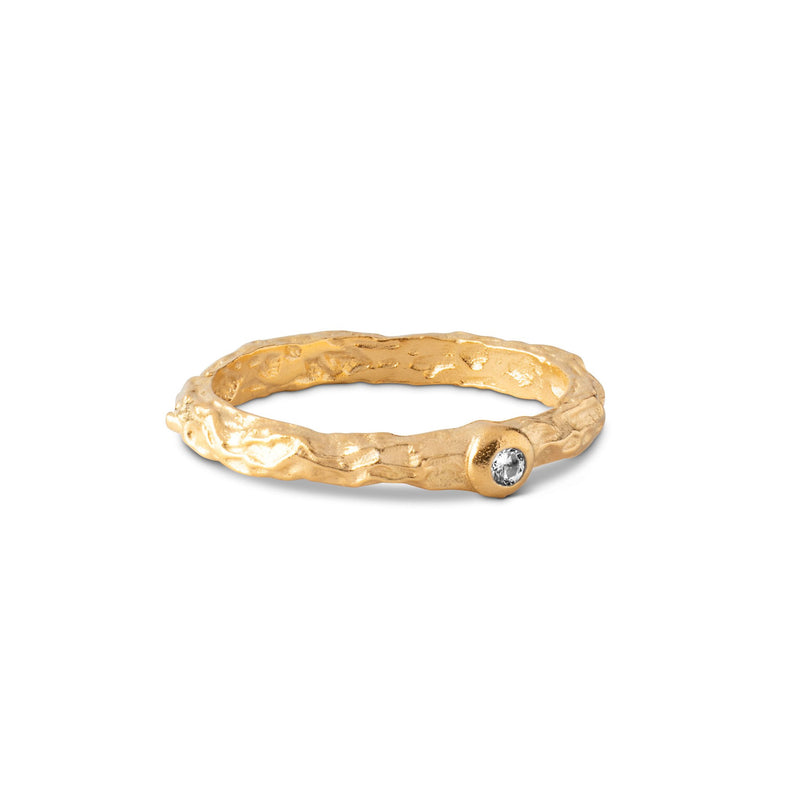 Køb Enamel - Forgyldt sølv ring, Coralie m. zir - Model: R57GM hos Guldsmed Smeds