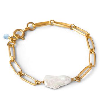 Køb Enamel - Forgyldt sølv armbånd Viola m. emalje og barokperle - Model: B74GM hos Guldsmed Smeds