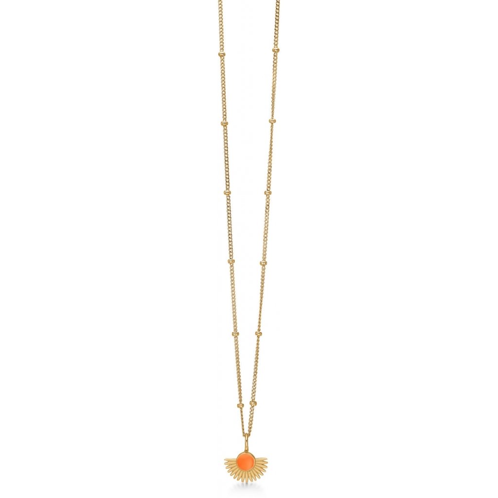 Køb Enamel - Forgyldt sølv Halskæde Soleil clementine m. emalje - Model: N41GM-clementine hos Guldsmed Smeds
