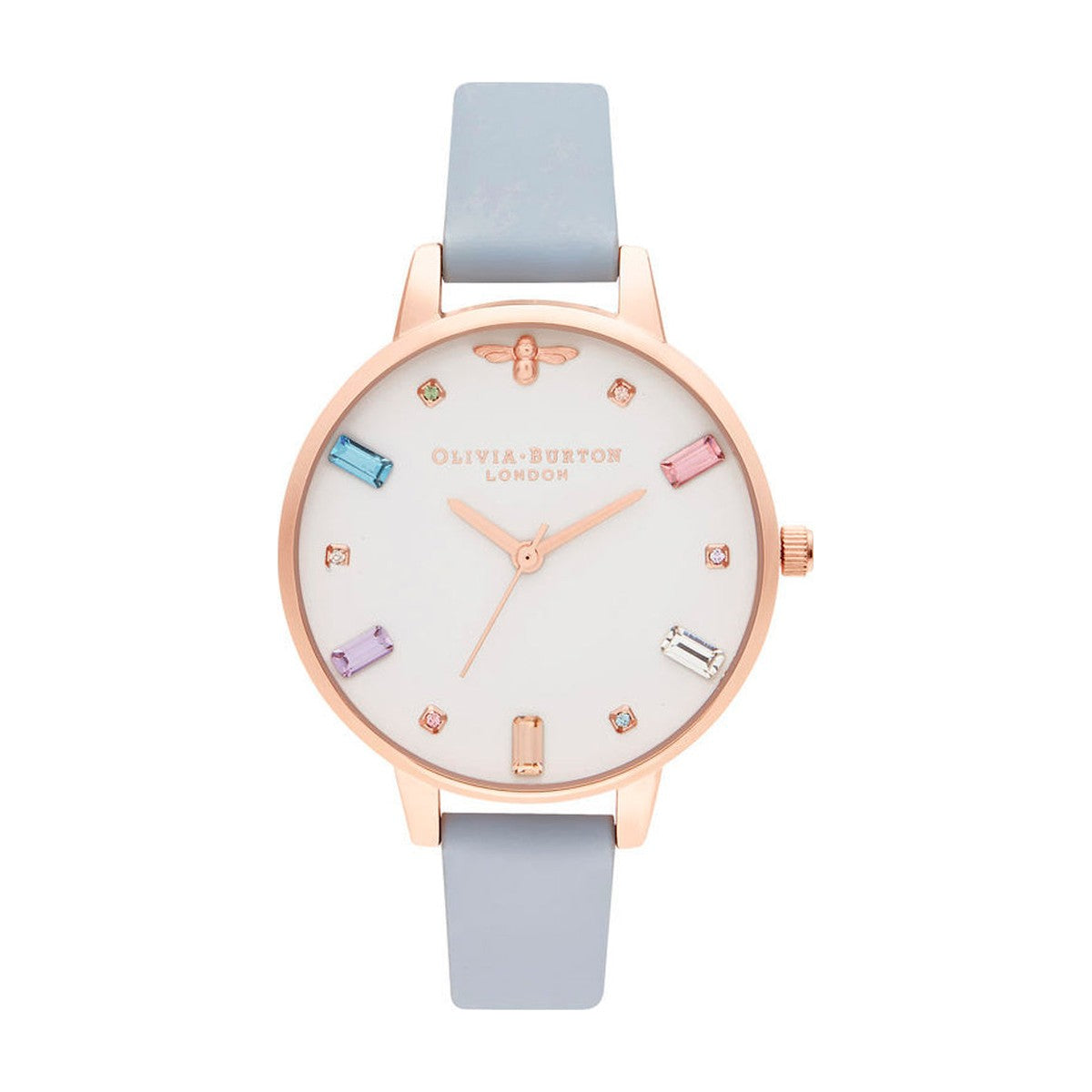 Køb OLIVIA BURTON - RAINBOW BEE DEMI CHALK BLU - MODEL: OB16RB12 hos Guldsmed Smeds