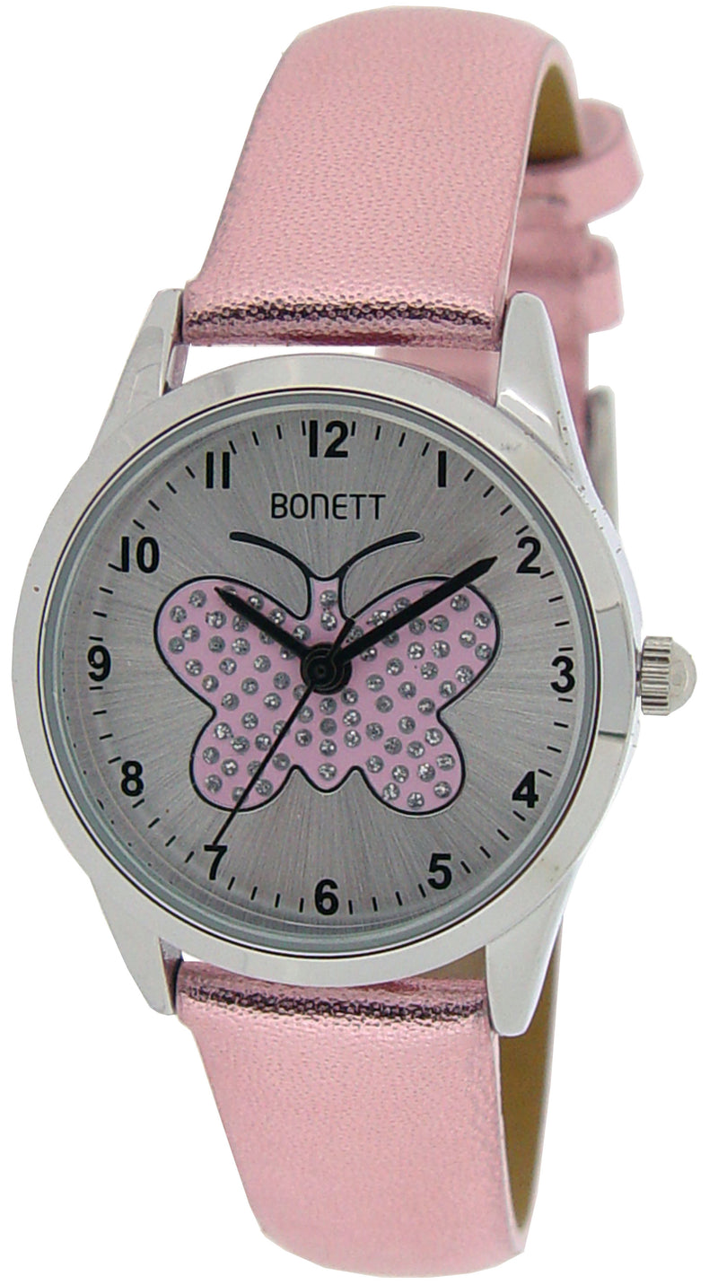 Køb Bonett - pink pigeur m. sommerfugl - Modelnr.: 1474P hos Guldsmed Smeds