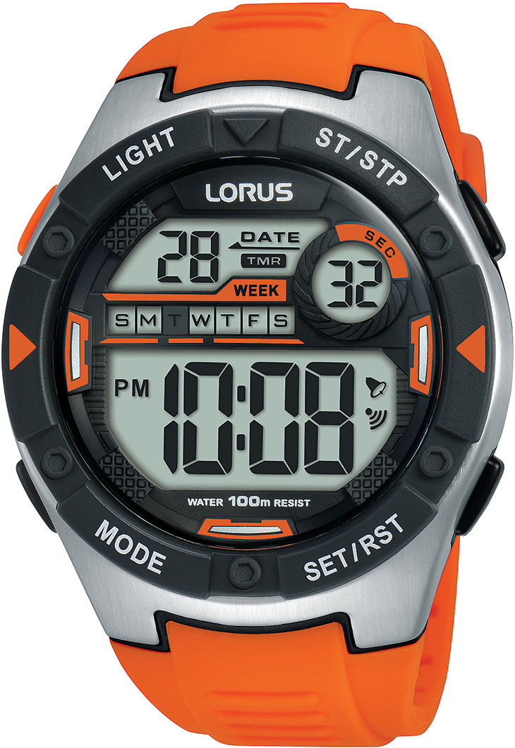Køb Lorus -  digital sports ur med alarm chronograph funktion - Model: R2303NX9 hos Guldsmed Smeds