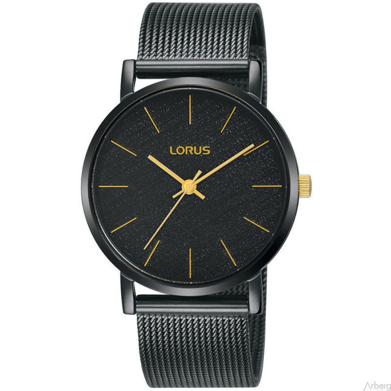 Køb Lorus -  Dameur med sort meshlænke og sort skive - Model: RG211QX9 hos Guldsmed Smeds