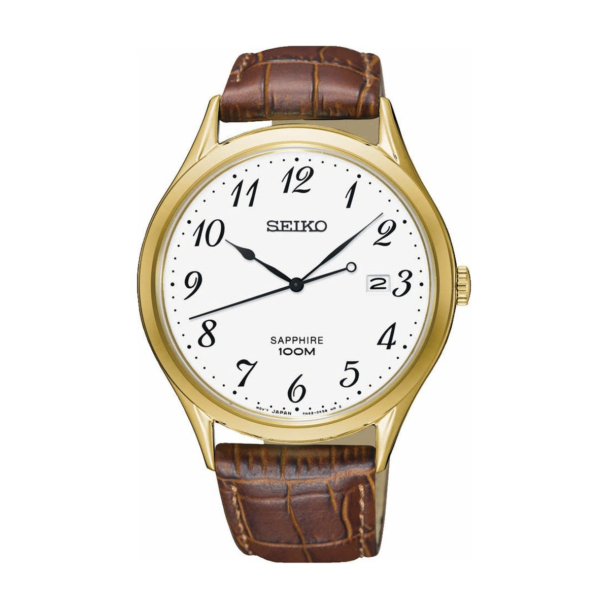 Køb Seiko - Herreur gulddublé med rem tal safirglas 100m - Model: SGEH78P1 hos Guldsmed Smeds