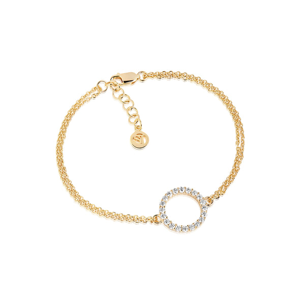 Køb SIF JACOBS - BIELLA GRANDE ARMBÅND - MODEL: SJ-B338(1)-CZ(YG) hos Guldsmed Smeds