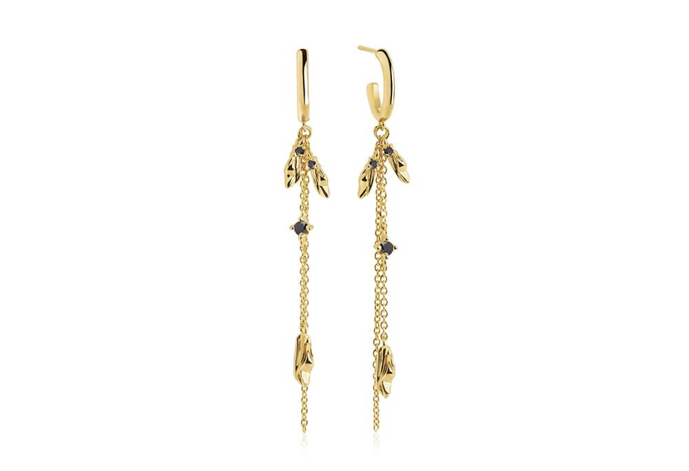 Køb SIF JACOBS - VULCANELLO DOUBLE ØRERING - MODEL: SJ-E42029-BK-SG hos Guldsmed Smeds