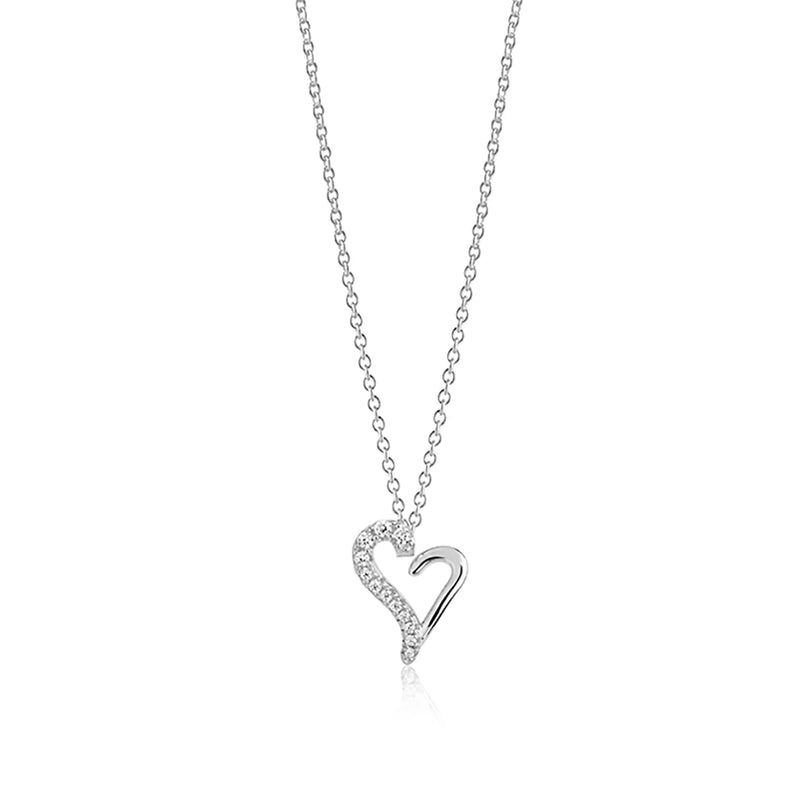SIF JAKOBS -Valentine halskæde, sølv - Model: N12030-CZ-SS