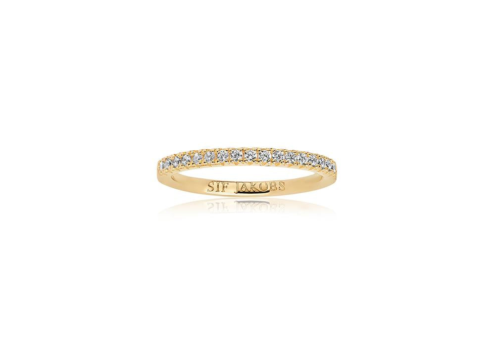 Køb SIF JACOBS - ELLERA FORGYLDT SØLV RING - MODEL: SJ-R2869-CZ(YG) hos Guldsmed Smeds