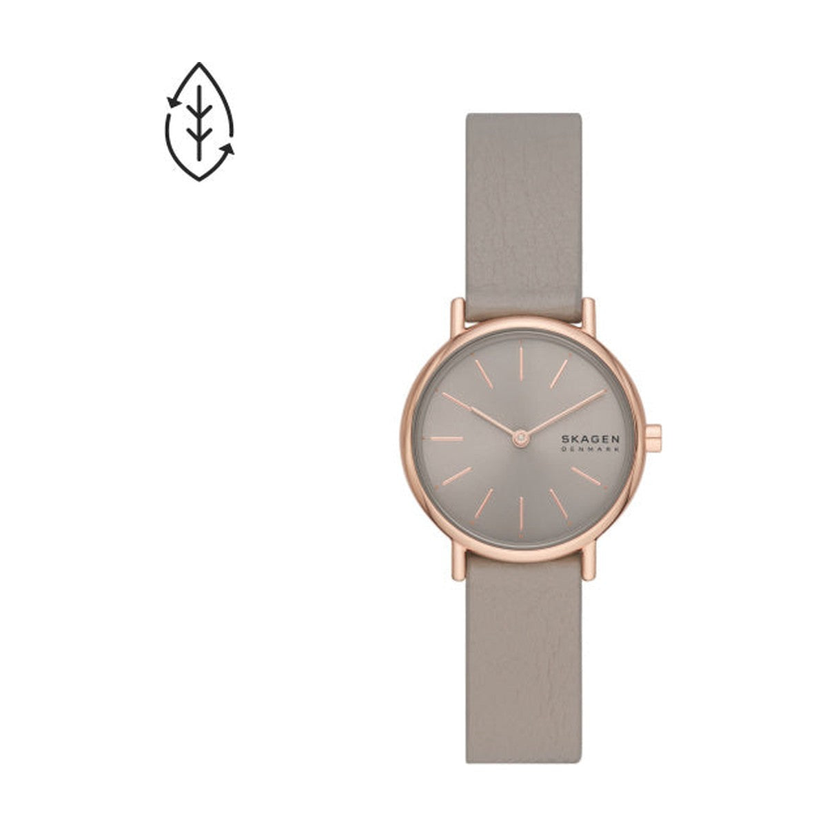 Skagen - Dame ur i rose gold med grå læderrem, FREJA - Model: SKW3060
