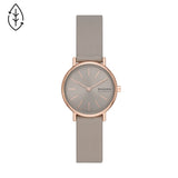 Skagen - Dame ur i rose gold med grå læderrem, FREJA - Model: SKW3060
