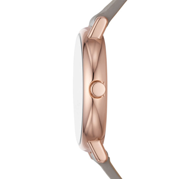 Skagen - Dame ur i rose gold med grå læderrem, FREJA - Model: SKW3060