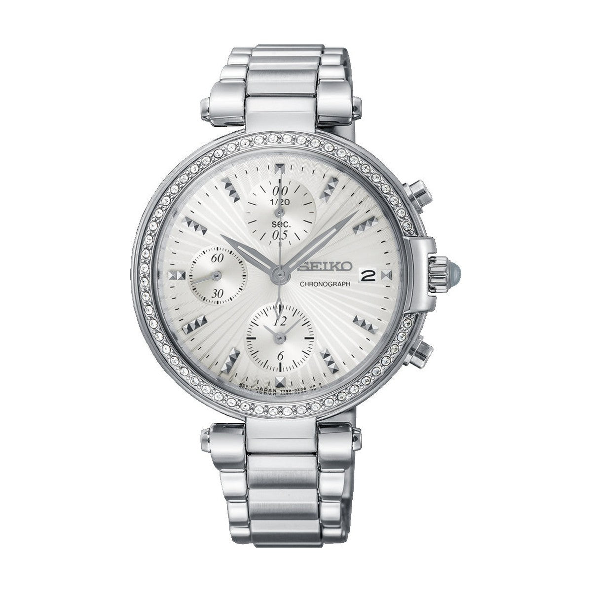 Køb Seiko - Dameur stål med lænke hvid skive 30m - Model: SNDV41P1 hos Guldsmed Smeds