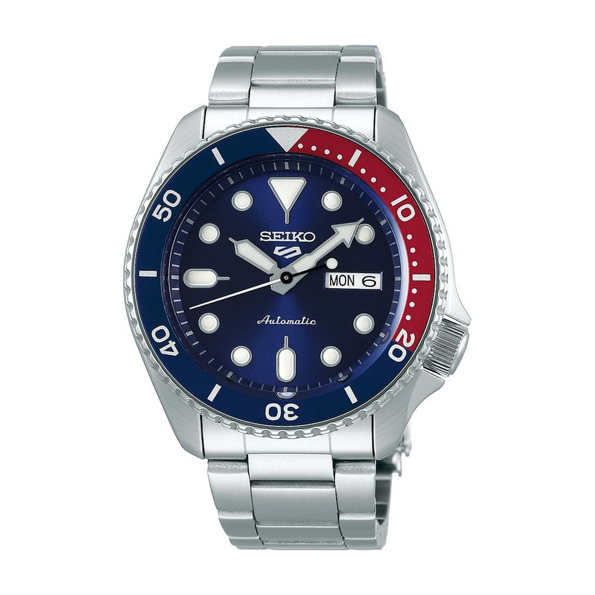 Seiko ur med blå og rød urskive