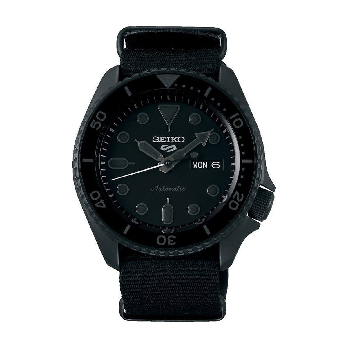 Seiko - Seiko 5 sport automatic herreur, hard coated sort stål - Model: SRPD79K1