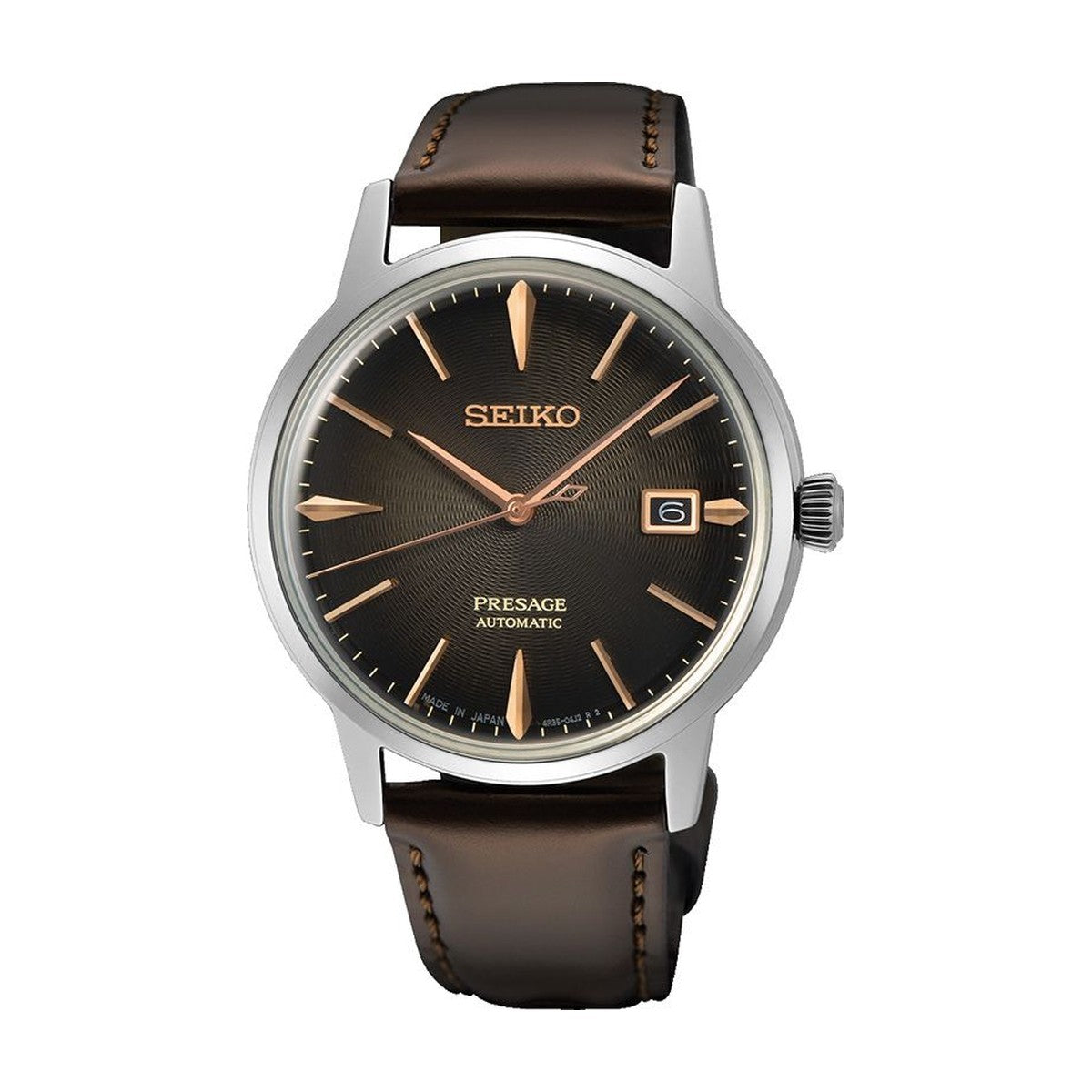 Seiko - Presage automatik herreur, stål med brun læderrem - Model: SRPJ17J1