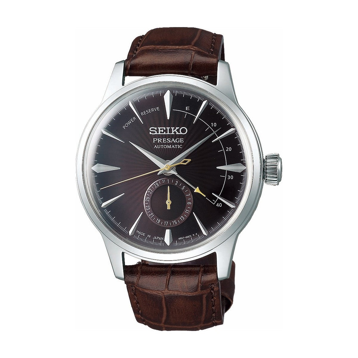 Køb Seiko - Presage automatik herreur, stål med rem, sort skive, 50m - Model: SSA393J1 hos Guldsmed Smeds
