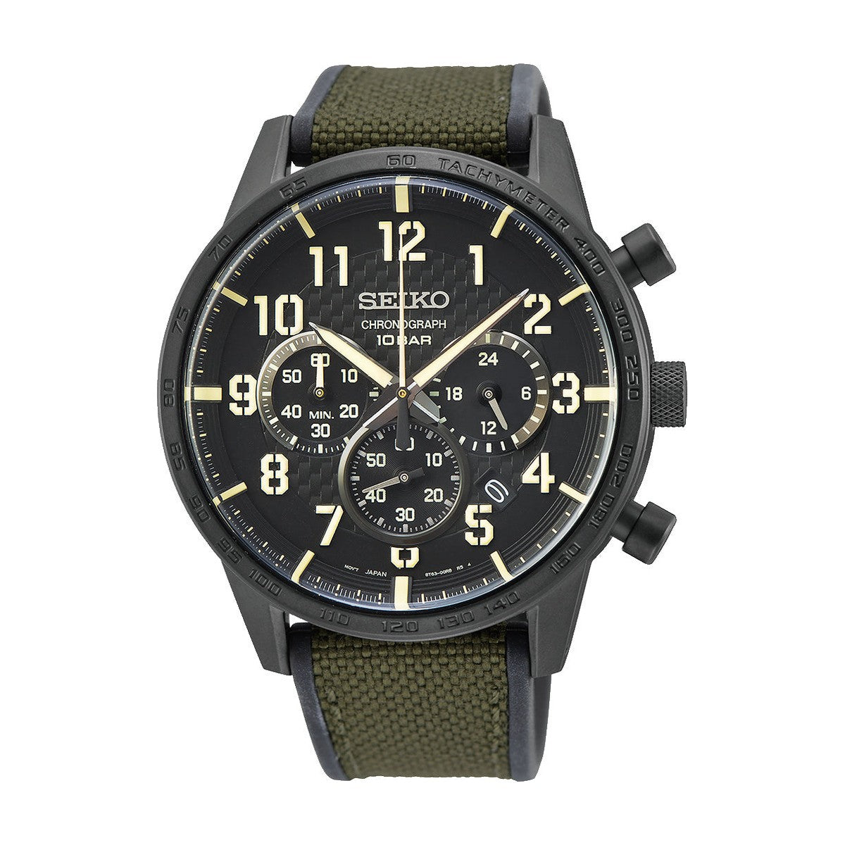Køb Seiko - Herreur cronograph med rem sort skive 100 m - Model: SSB369P1 hos Guldsmed Smeds