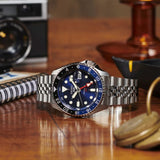 Seiko - 5 sport GMT automatik herreur, stål med lænke, mørkeblå skive, 100m - Model: SSK003K1