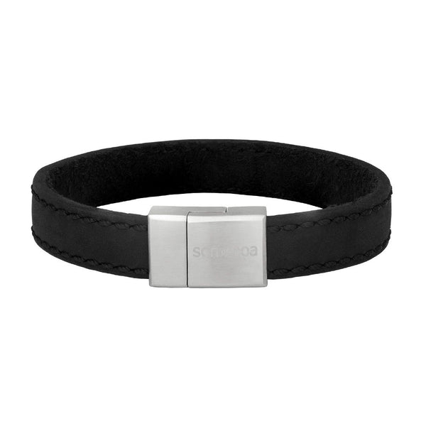 Køb Son of noa - SON bracelet black calf leather 21cm 12mm - Model: 897 016-BLACK21 hos Guldsmed Smeds