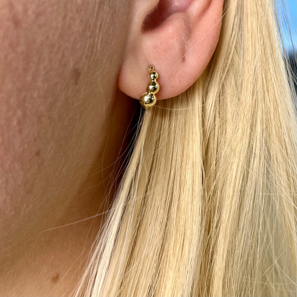 Scrouples - 8 kt guld creoler med kugler - Model: 122333