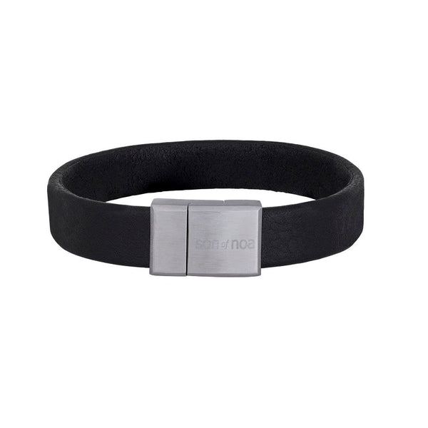 Køb Son of noa - SON bracelet black calf leather 21cm 12mm - Model: 897 015-BLACK21 hos Guldsmed Smeds