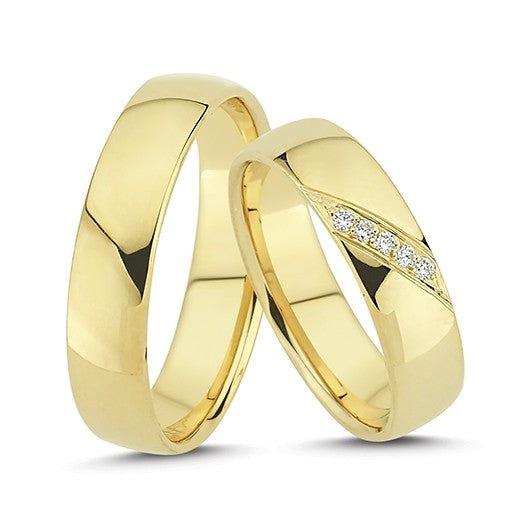 Køb Nuran - 14kt. vielsesringe m 0,05ct w/vs - Modelnr.: A4014RG hos Guldsmed Smeds