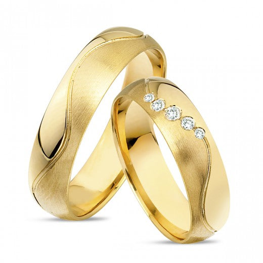 Køb Nuran - 14kt. vielsesringe 5x0,01ct w/vs brillant - Modelnr.: A4056RG hos Guldsmed Smeds