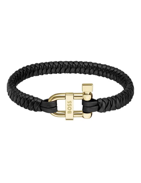 Hugo Boss - Herre armbånd i sort læder - Modelnr.: 1580276