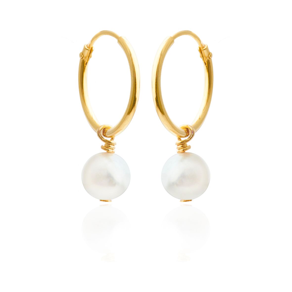 Køb Susanne Friis Bjørner - Creol sølv forgyldt m. perle - 15mm  - Modelnr.: SFB-5630-2 hos Guldsmed Smeds