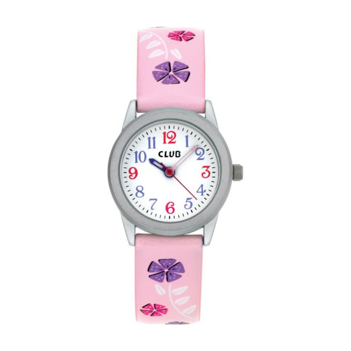 CLUB - Pigeur i chrom med lyserød blomster rem - Model: A56537S14A