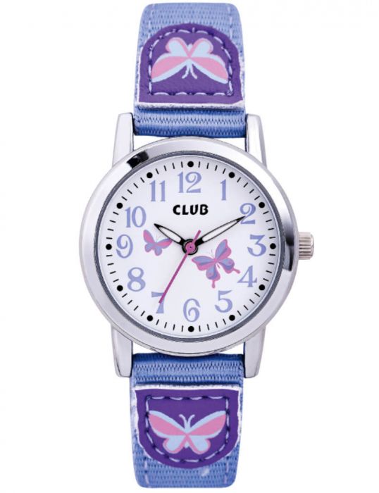 CLUB - Pigeur i chrom med lilla rem med sommerfugle - Model: A65185-1S0A