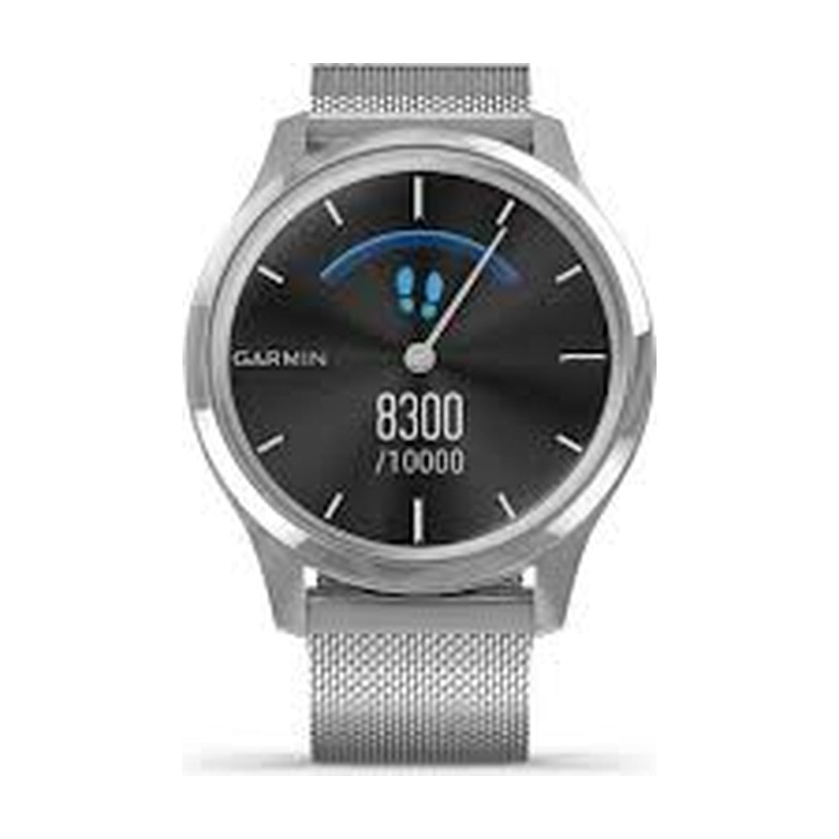 Køb Garmin Vívomove Luxe Sølv-tone rustfri stålkasse med sølv-tone milanesisk rem hos Guldsmed Smeds