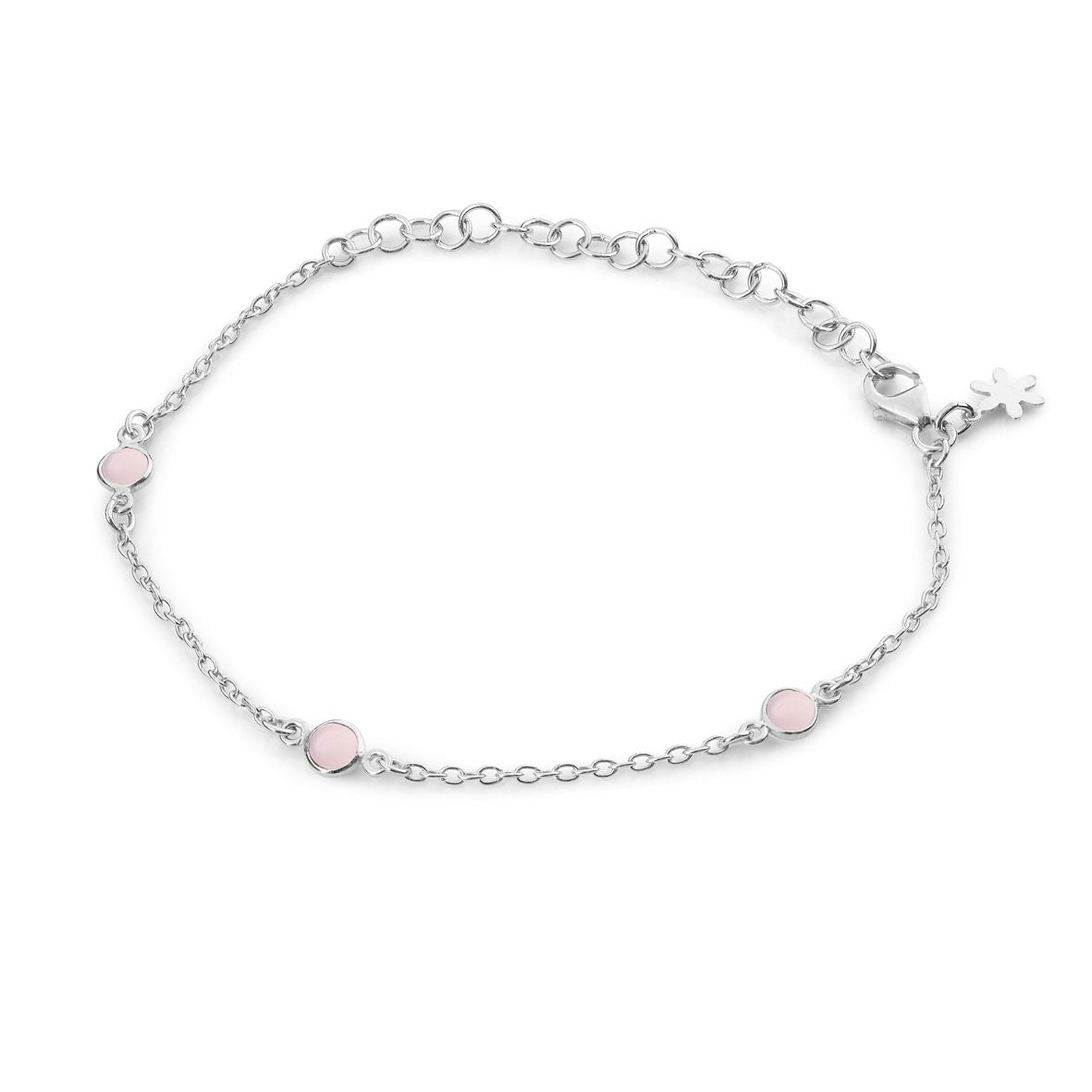 Køb Susanne Friis Bjørner - Armbånd med Lyserød krystal, sølv - Modelnr.: SFB-1585-1-112 hos Guldsmed Smeds