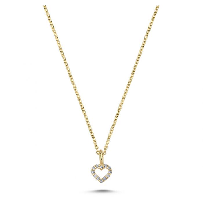 Nuran - 14 kt. hjerte vedhæng med 0,06 ct. w/si brillanter, uden kæde - Model: V2214 006 RG