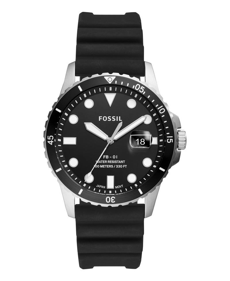 Køb Fossil - Herre ur med sort rem af silikone - Modelnr.: FS5660 hos Guldsmed Smeds